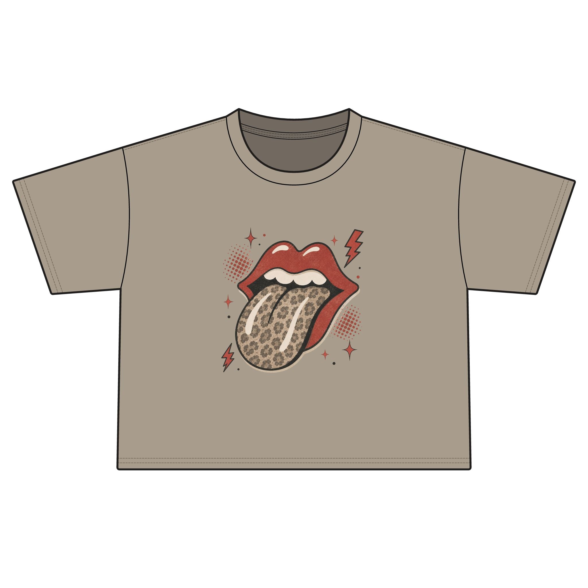 Leopard Tongue Graphic Tee | Boxy Crop T-Shirt