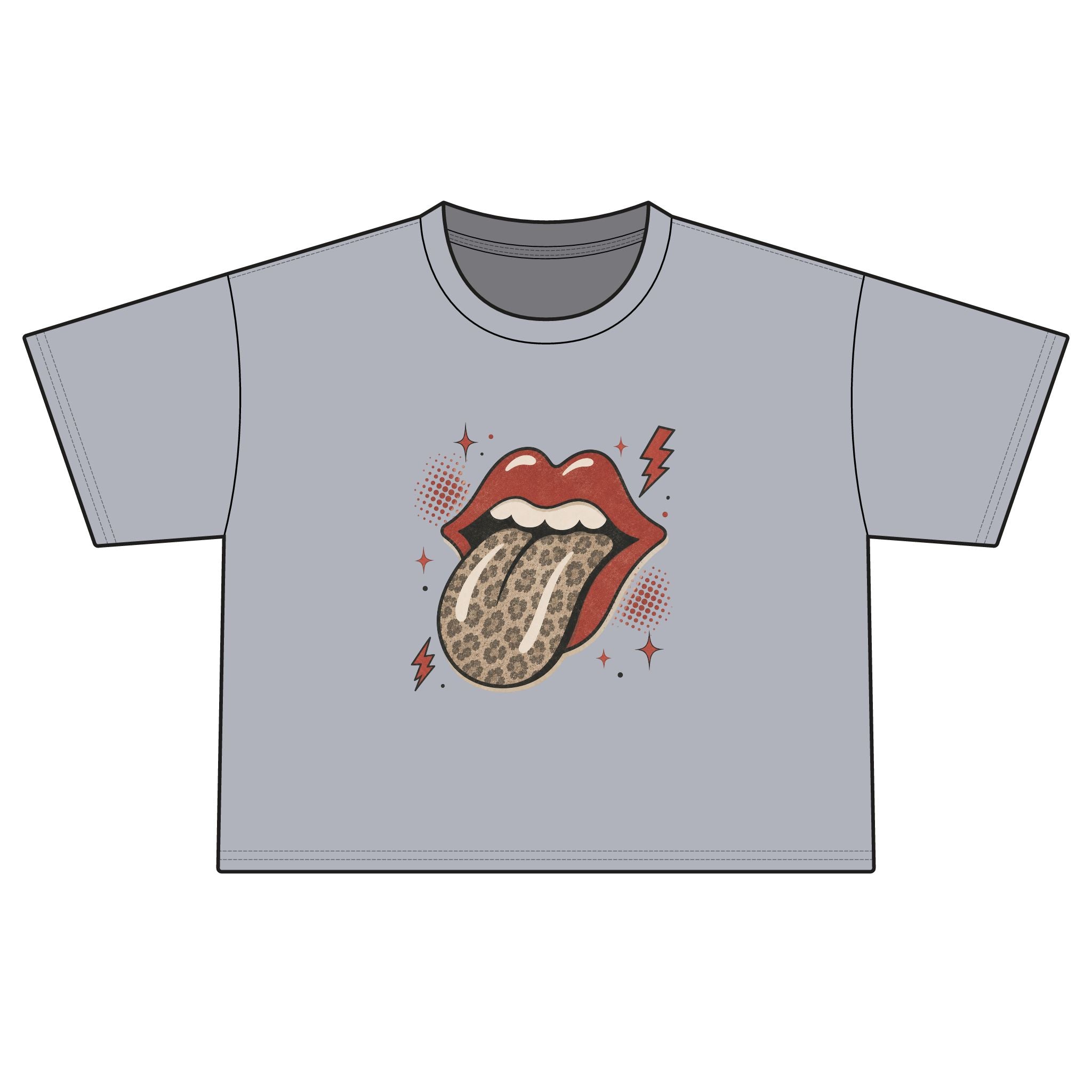 Leopard Tongue Graphic Tee | Boxy Crop T-Shirt