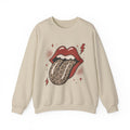 Leopard Tongue Graphic Sweatshirt — Retro Rock ’n’ Roll Lip Design