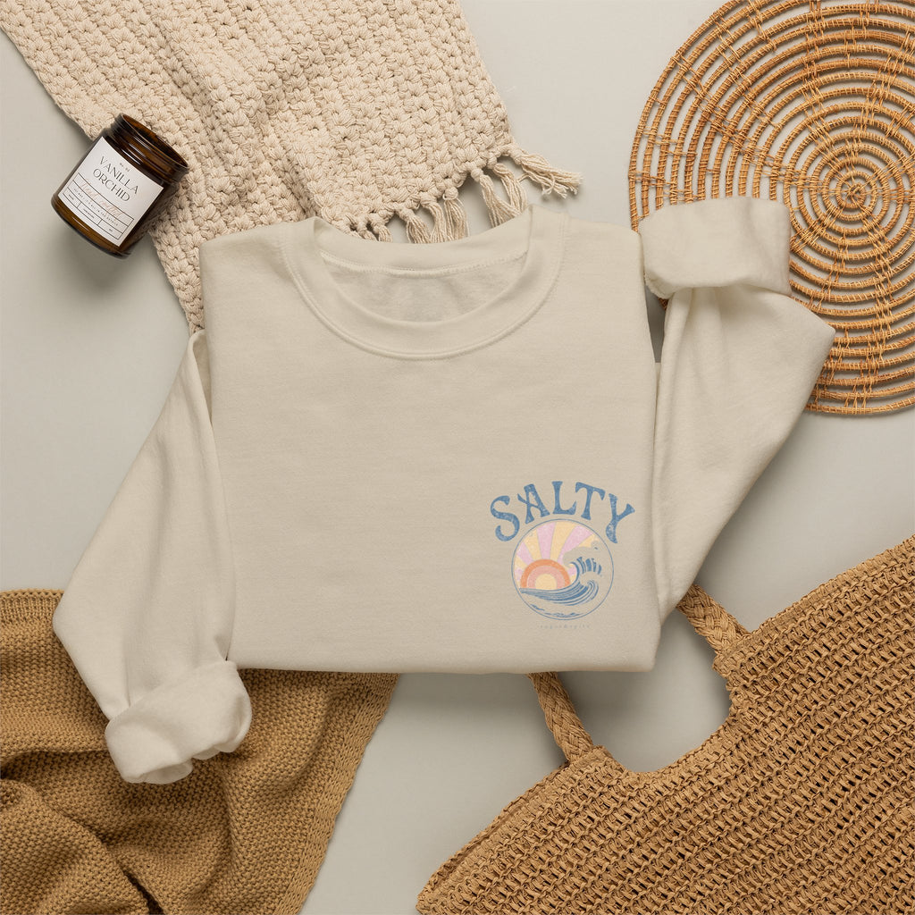 Salty Sunset Wave Crewneck Sweatshirt