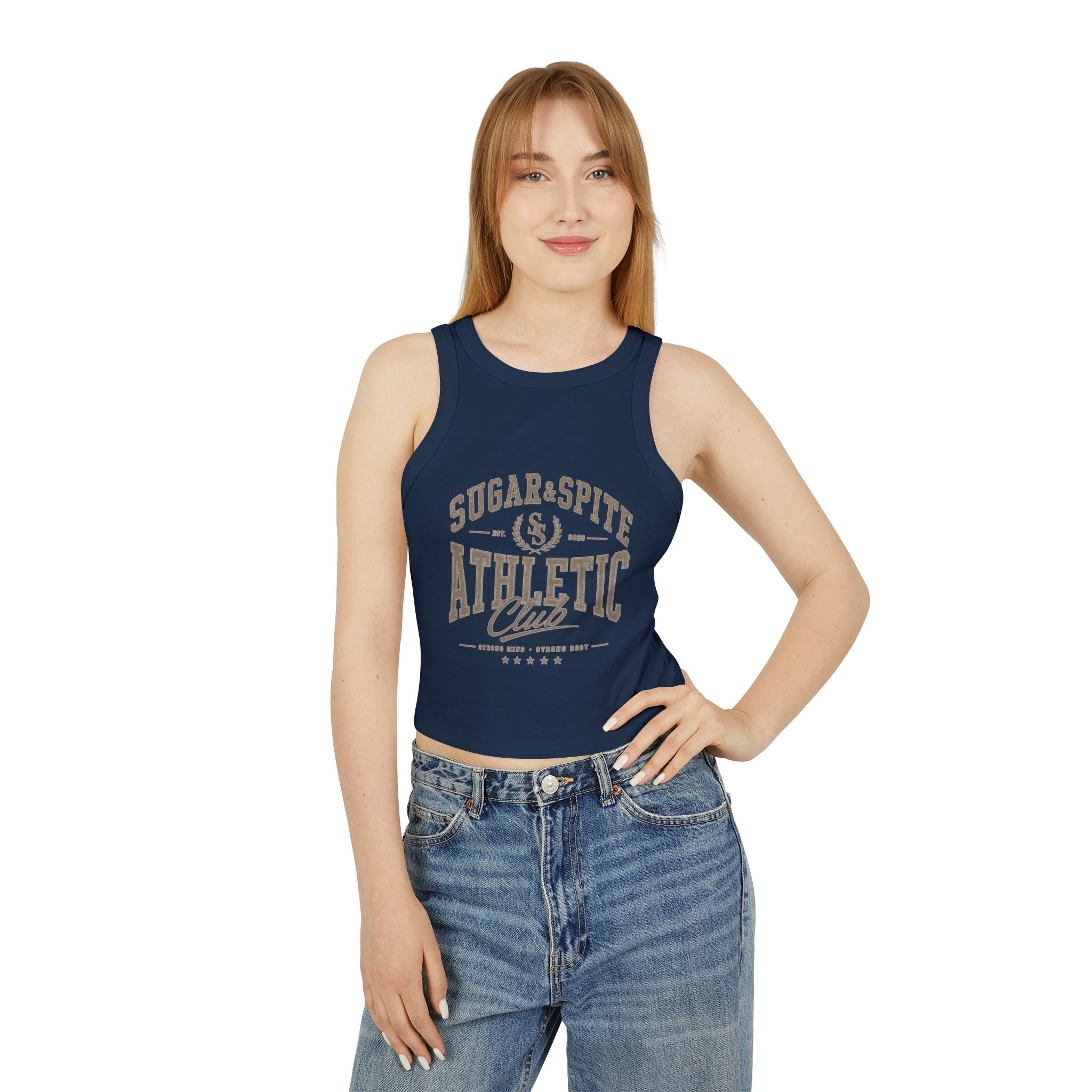 Athletic Tank Top — Sugar & Spite Athletic Club Ribbed Racer Tank