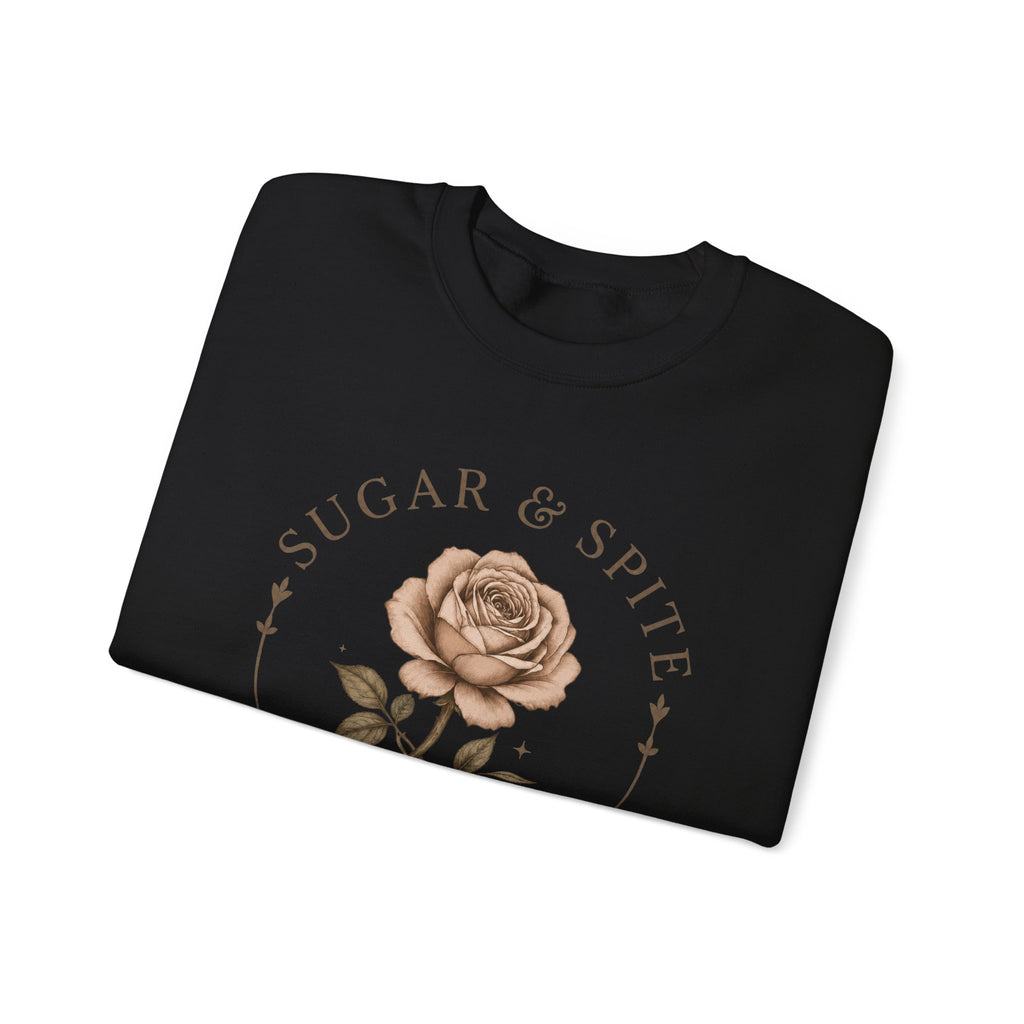 Sugar & Spite Rose Sweatshirt — Vintage Floral Crewneck