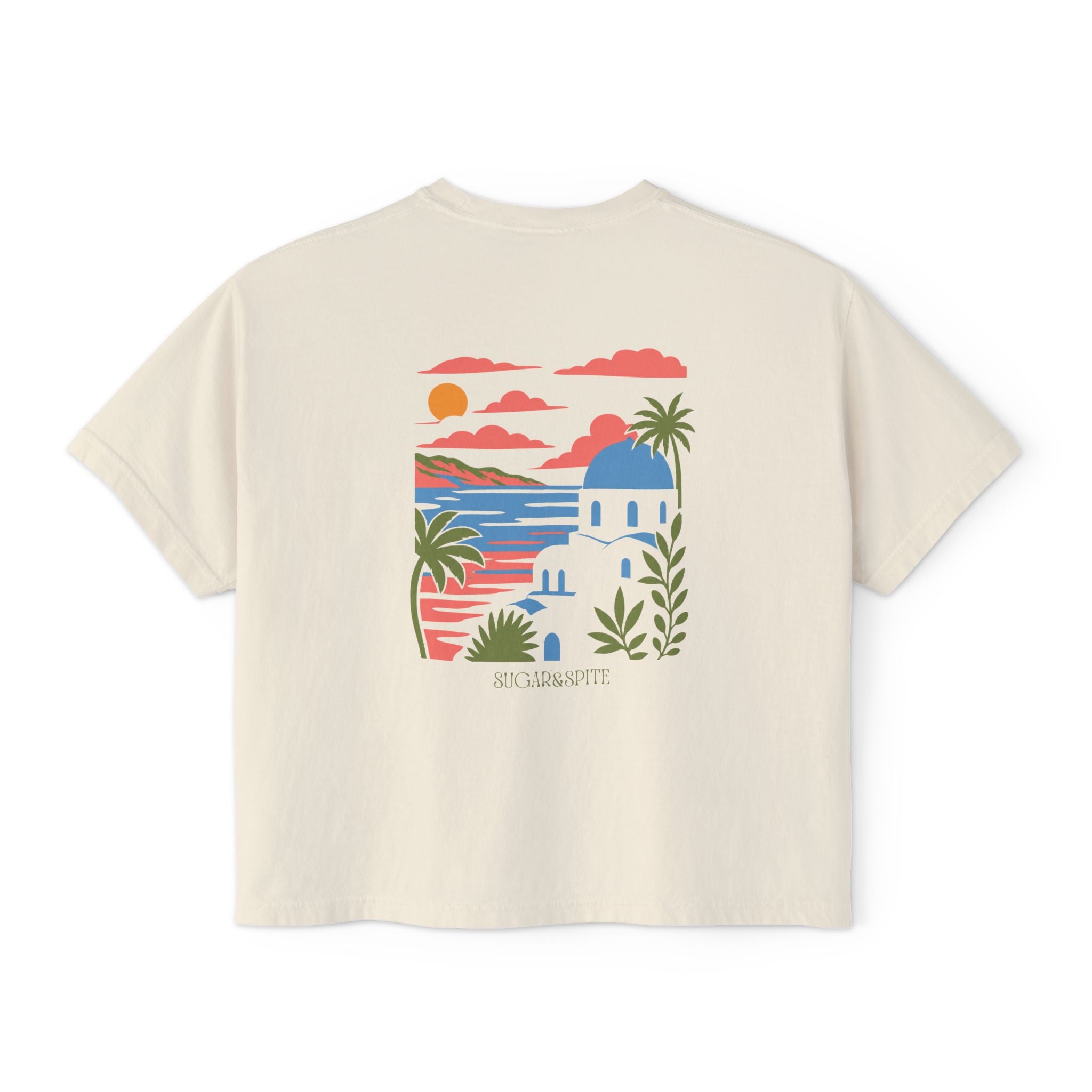 Mediterranean Sunset Graphic Boxy Tee