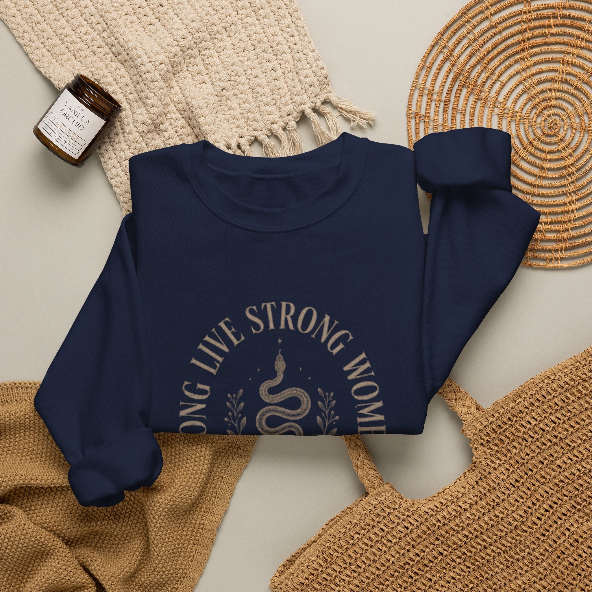 Long Live Strong Women Crewneck Sweatshirt — 'Sugar & Spite' Feminist Graphic Sweatshirt