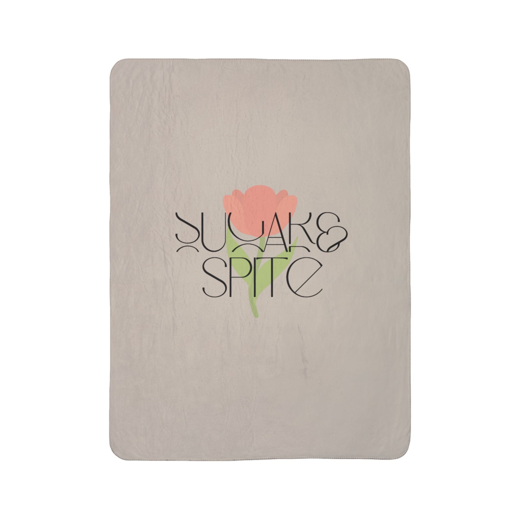 Sugar & Spite Floral Sherpa Blanket — Cozy Fleece Throw for Home, Gifts & Spring Decor