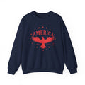 America Eagle Crewneck Sweatshirt – Patriotic Red Graphic