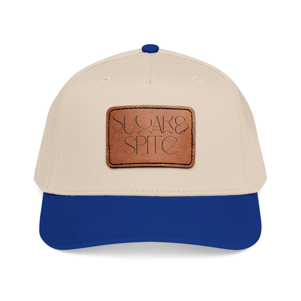 Leather Patch Baseball Cap — 'SUGAR & SPICE' Mid-Profile Hat