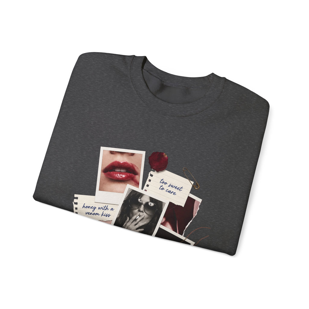 Collage Graphic Crewneck Sweatshirt — 'Sugar & Spice' Retro Photo Mood Crew