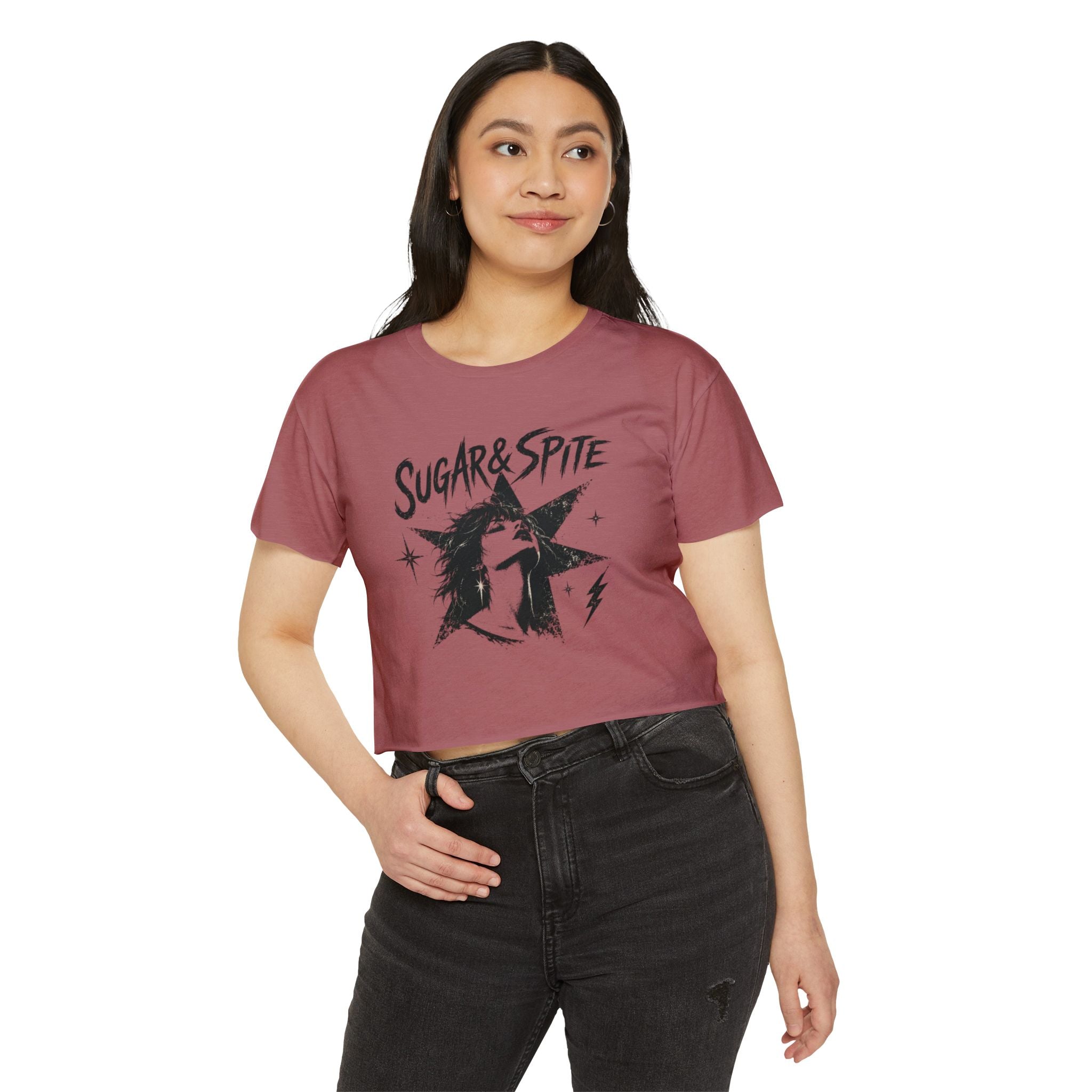 Sugar & Spite Rock Star Crop Top | Retro Star Graphic Tee