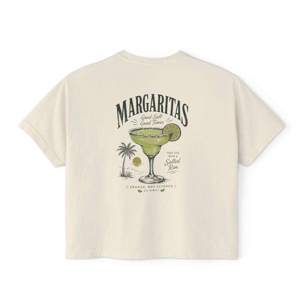 Margaritas Women's Boxy Tee – Palm Cocktail Graphic Tee