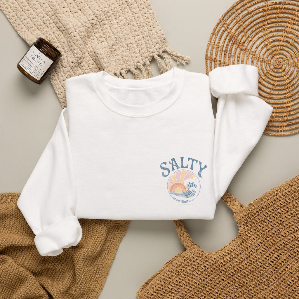 Salty Sunset Wave Crewneck Sweatshirt