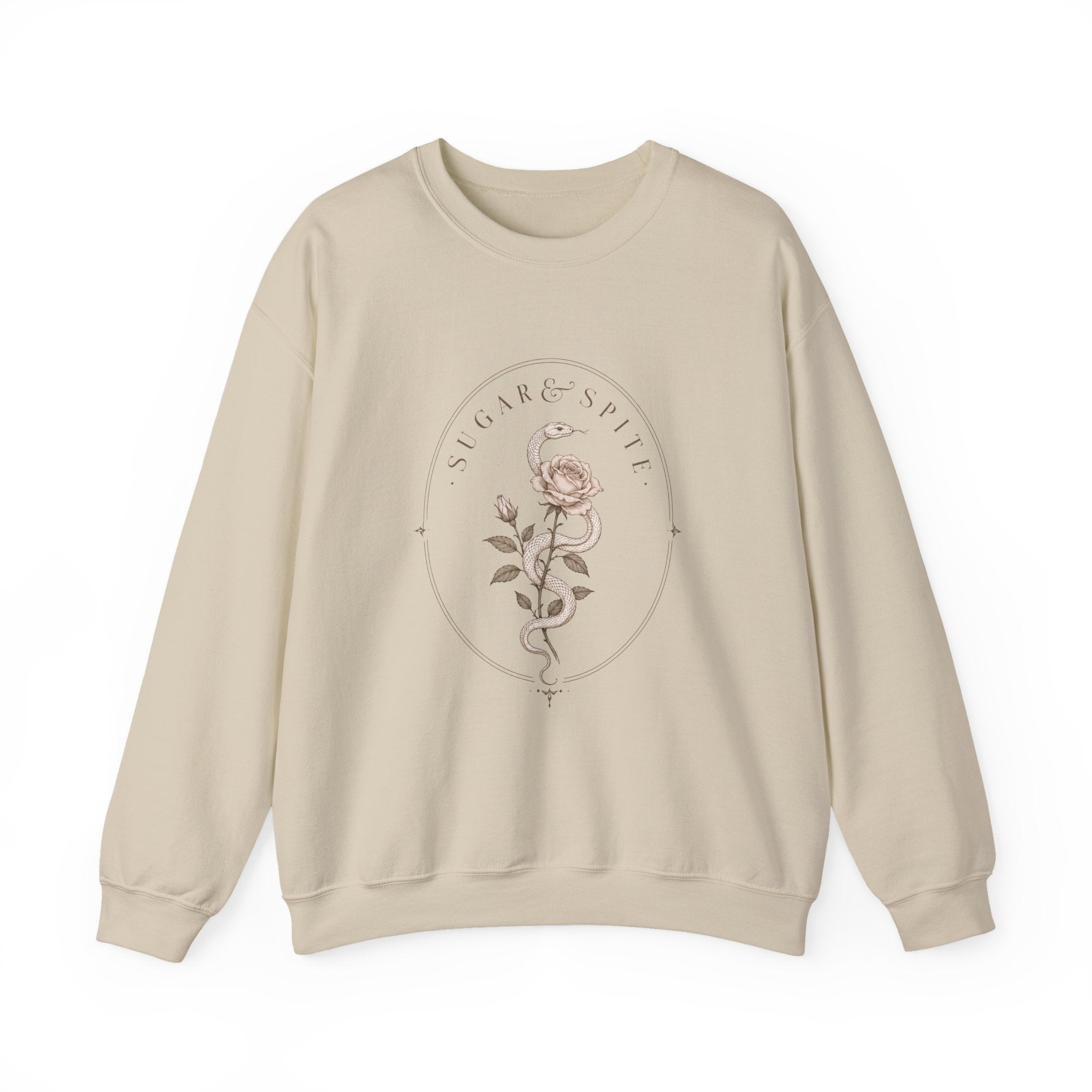 Floral Nightshade Crewneck Sweatshirt — Vintage Botanical 'Nightshade' Design