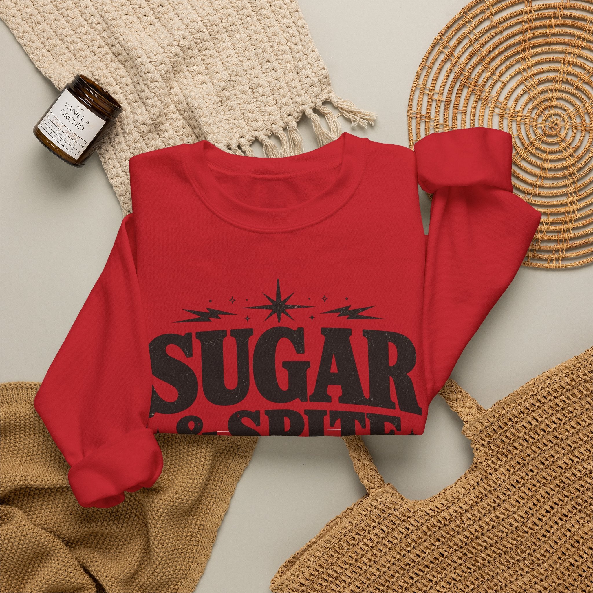 Sugar & Spice Sweatshirt — Retro Feminine Crewneck Gift