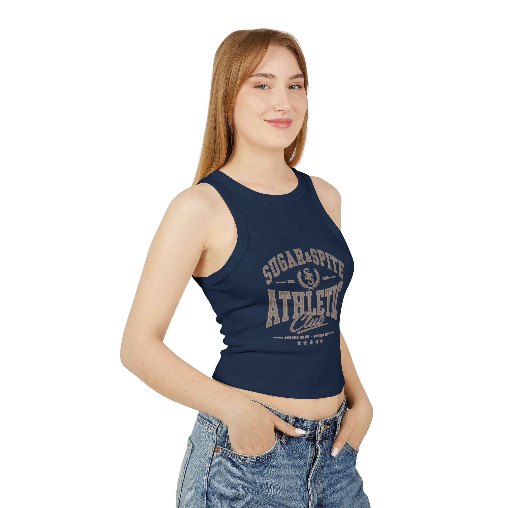 Athletic Tank Top — Sugar & Spite Athletic Club Ribbed Racer Tank