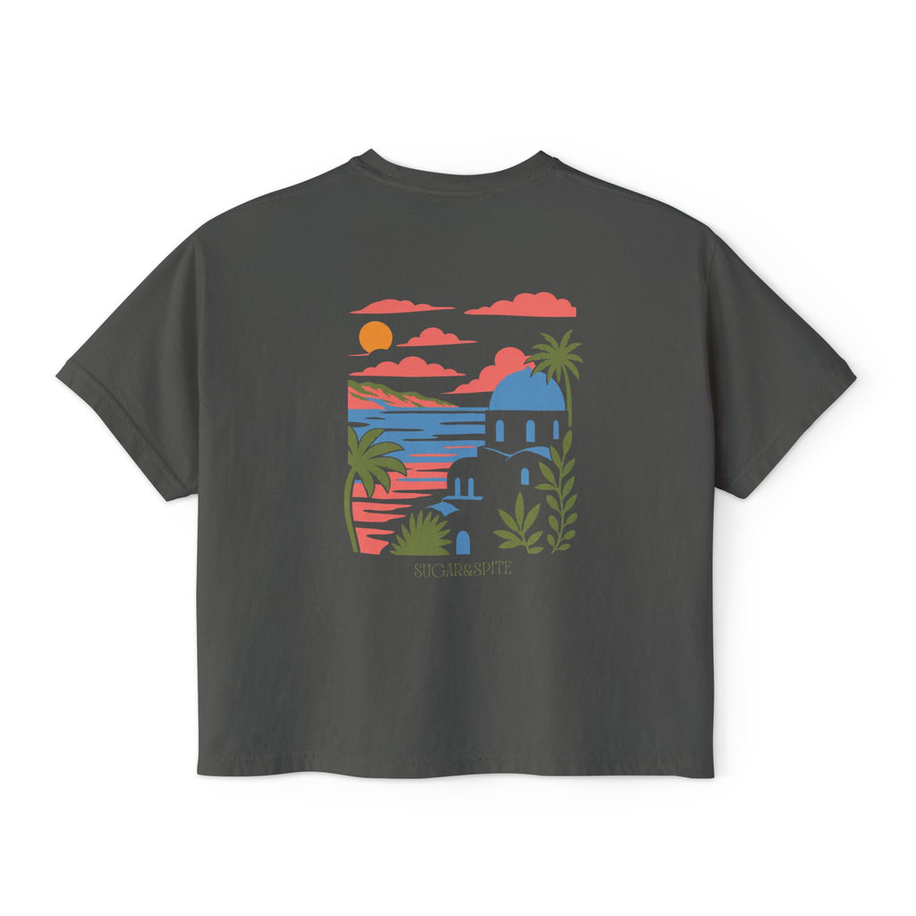 Mediterranean Sunset Graphic Boxy Tee