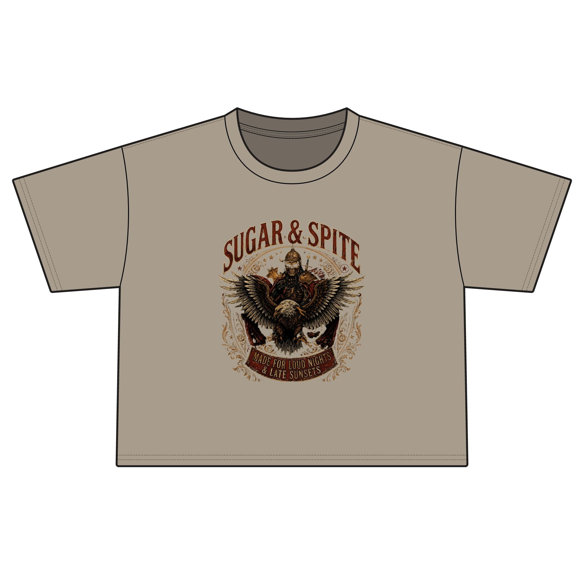 Sugar & Spite Eagle Boxy Tee — Vintage Biker Graphic Women’s T‑Shirt