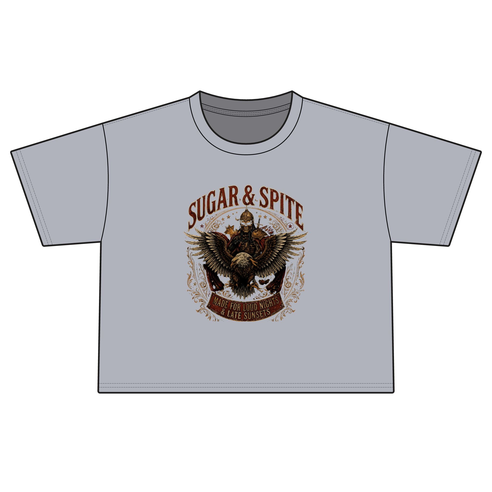 Sugar & Spite Eagle Boxy Tee — Vintage Biker Graphic Women’s T‑Shirt