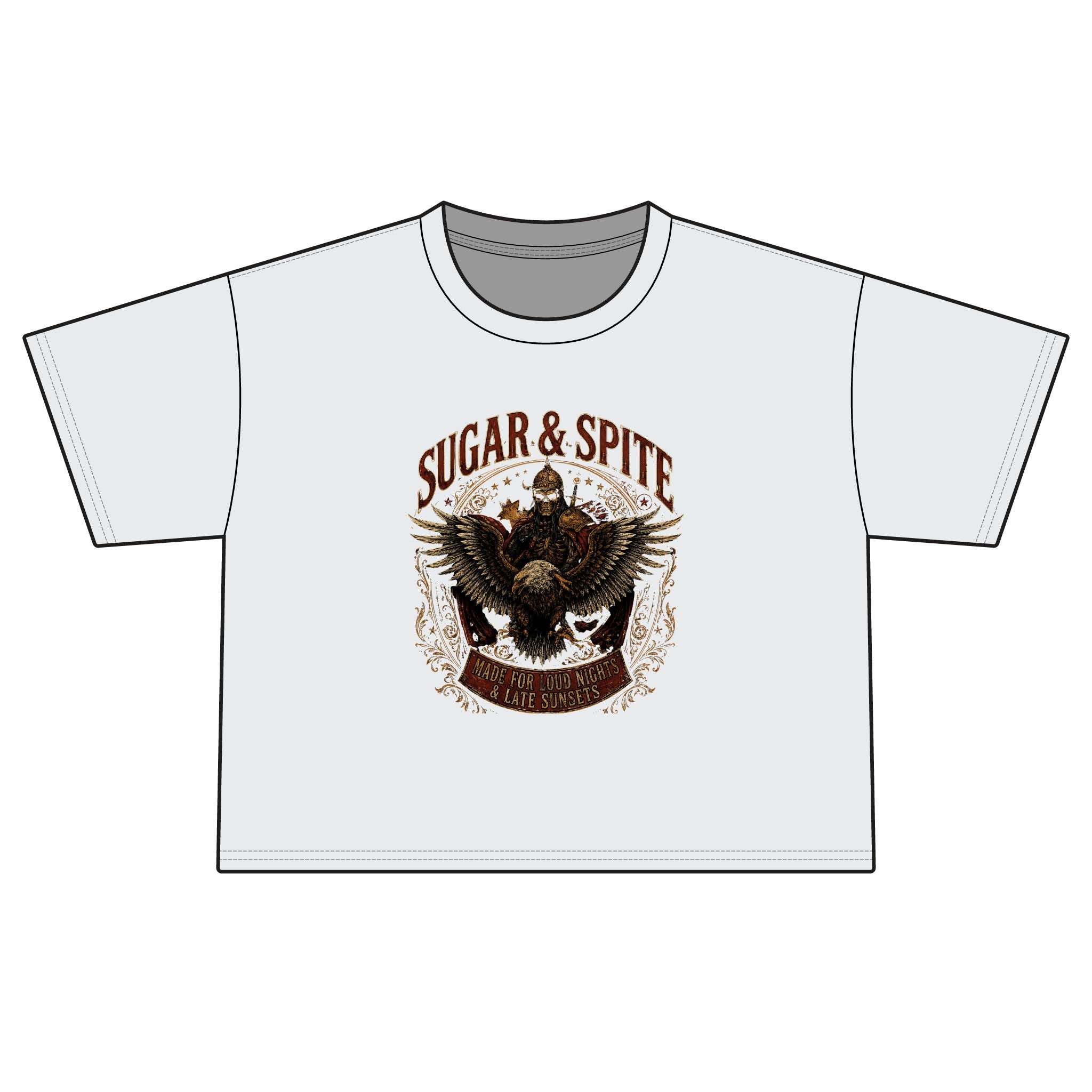 Sugar & Spite Eagle Boxy Tee — Vintage Biker Graphic Women’s T‑Shirt