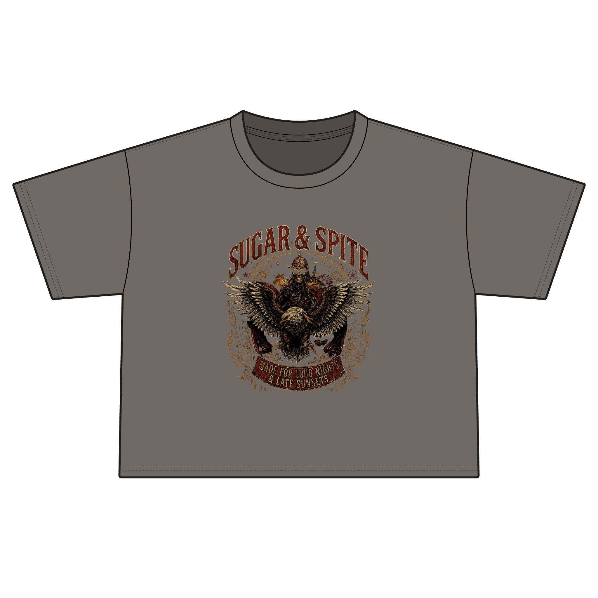 Sugar & Spite Eagle Boxy Tee — Vintage Biker Graphic Women’s T‑Shirt