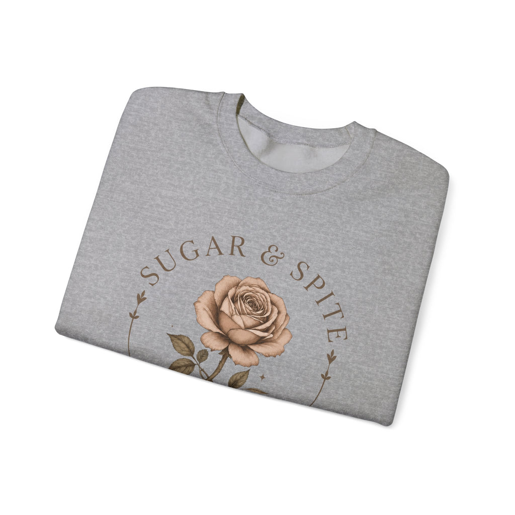 Sugar & Spite Rose Sweatshirt — Vintage Floral Crewneck