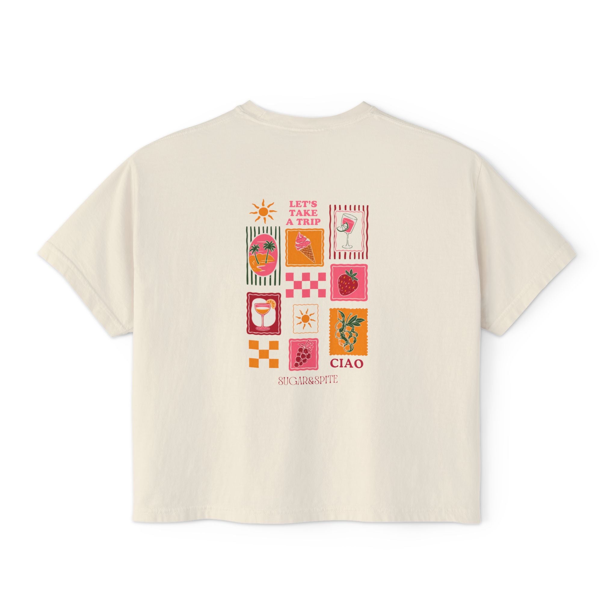 Summer Graphic Boxy Tee (Let's Take a Trip, Ciao)