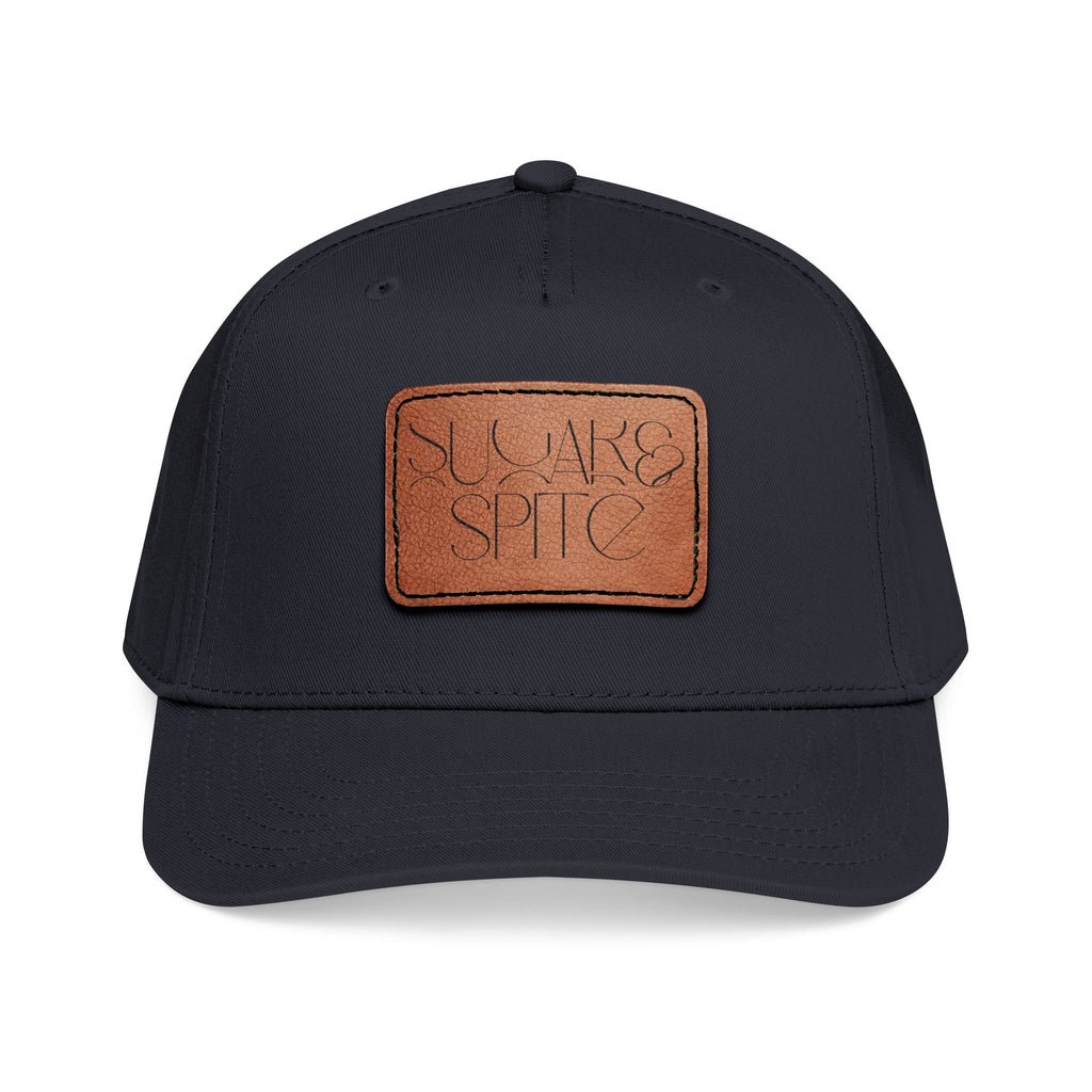 Leather Patch Baseball Cap — 'SUGAR & SPICE' Mid-Profile Hat