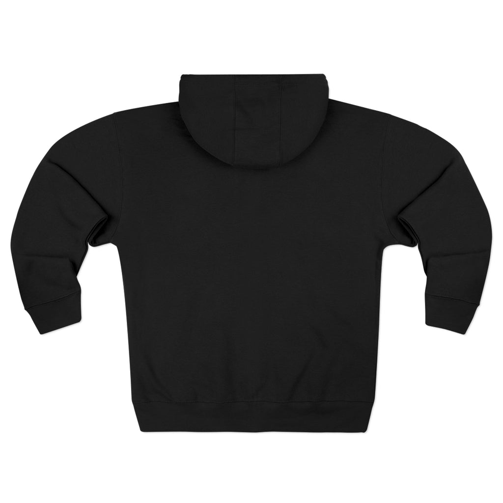 Minimal Floral Crest Zip Hoodie — Small Rose Emblem Chest Design