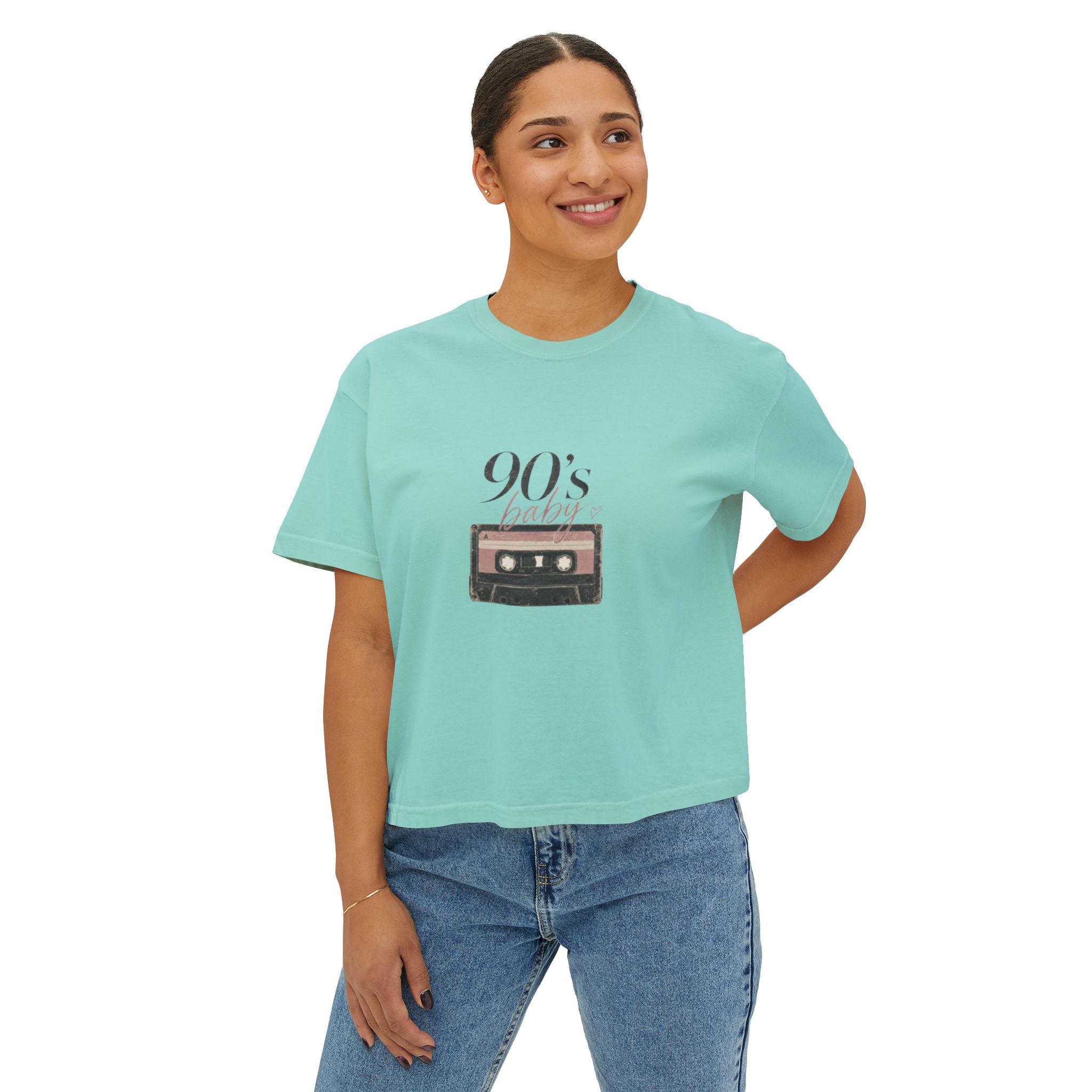 90's Baby Cassette Boxy Tee — Women’s Vintage Retro T-Shirt