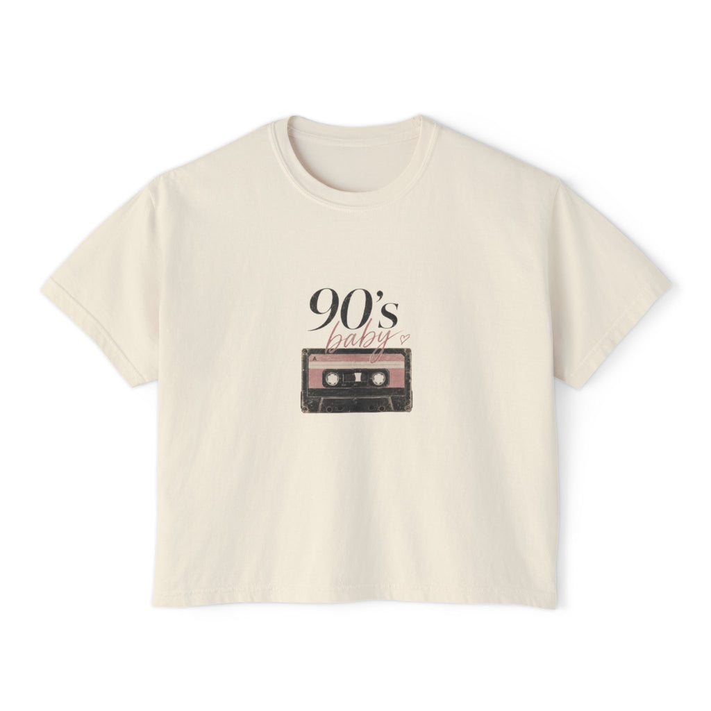 90's Baby Cassette Boxy Tee — Women’s Vintage Retro T-Shirt