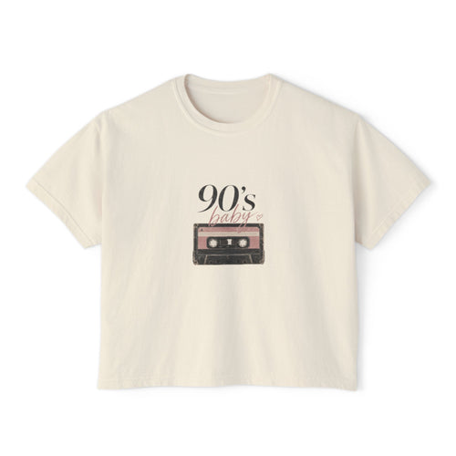 90's Baby Cassette Boxy Tee — Women’s Vintage Retro T-Shirt