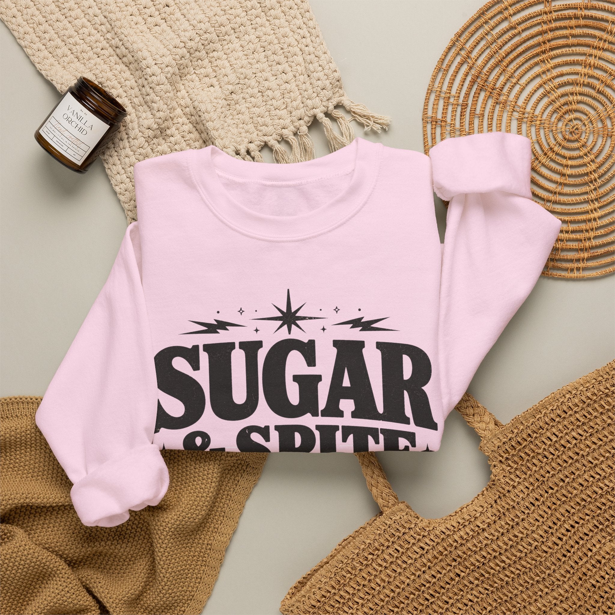 Sugar & Spice Sweatshirt — Retro Feminine Crewneck Gift