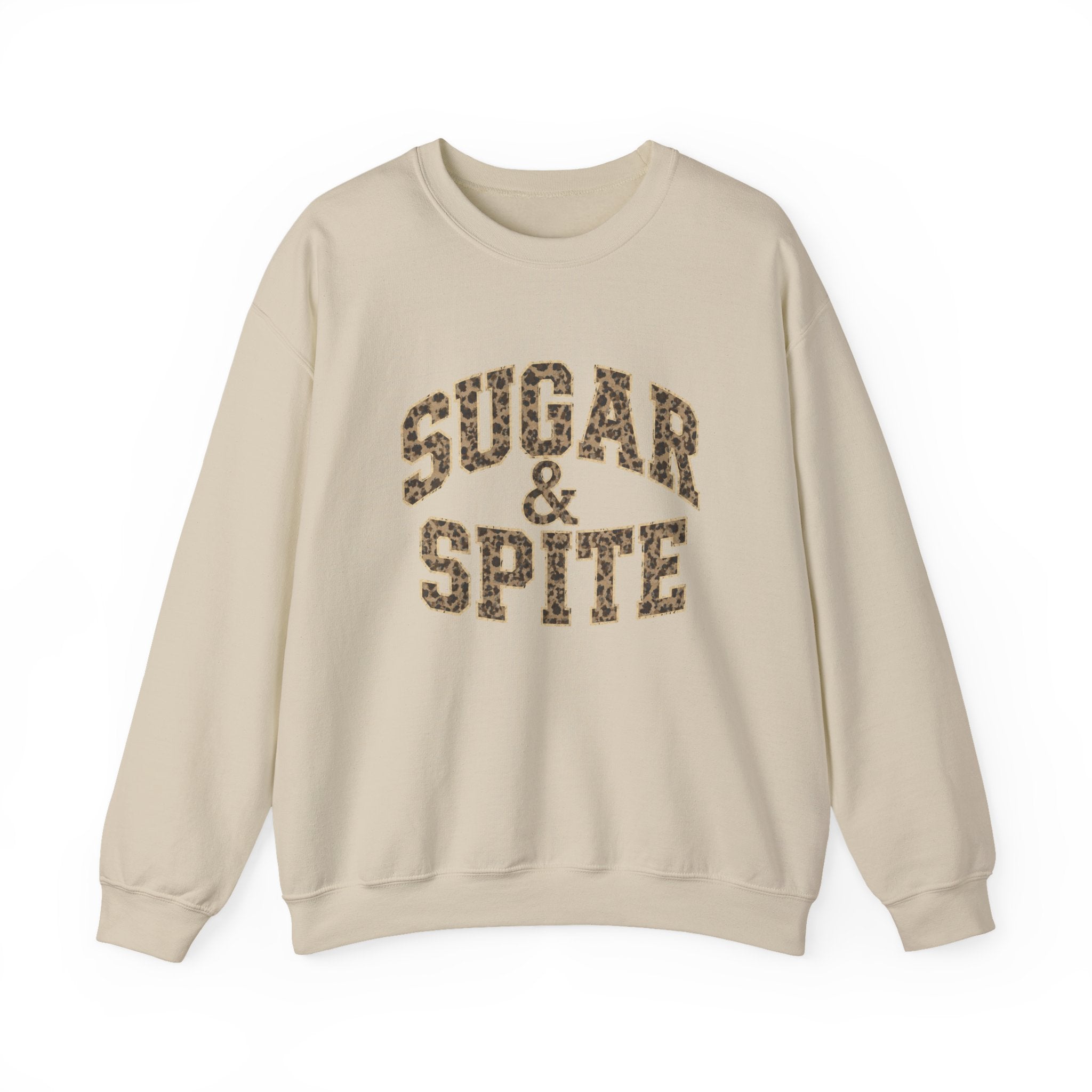 Sugar & Spite Leopard Varsity Logo Crewneck Sweatshirt