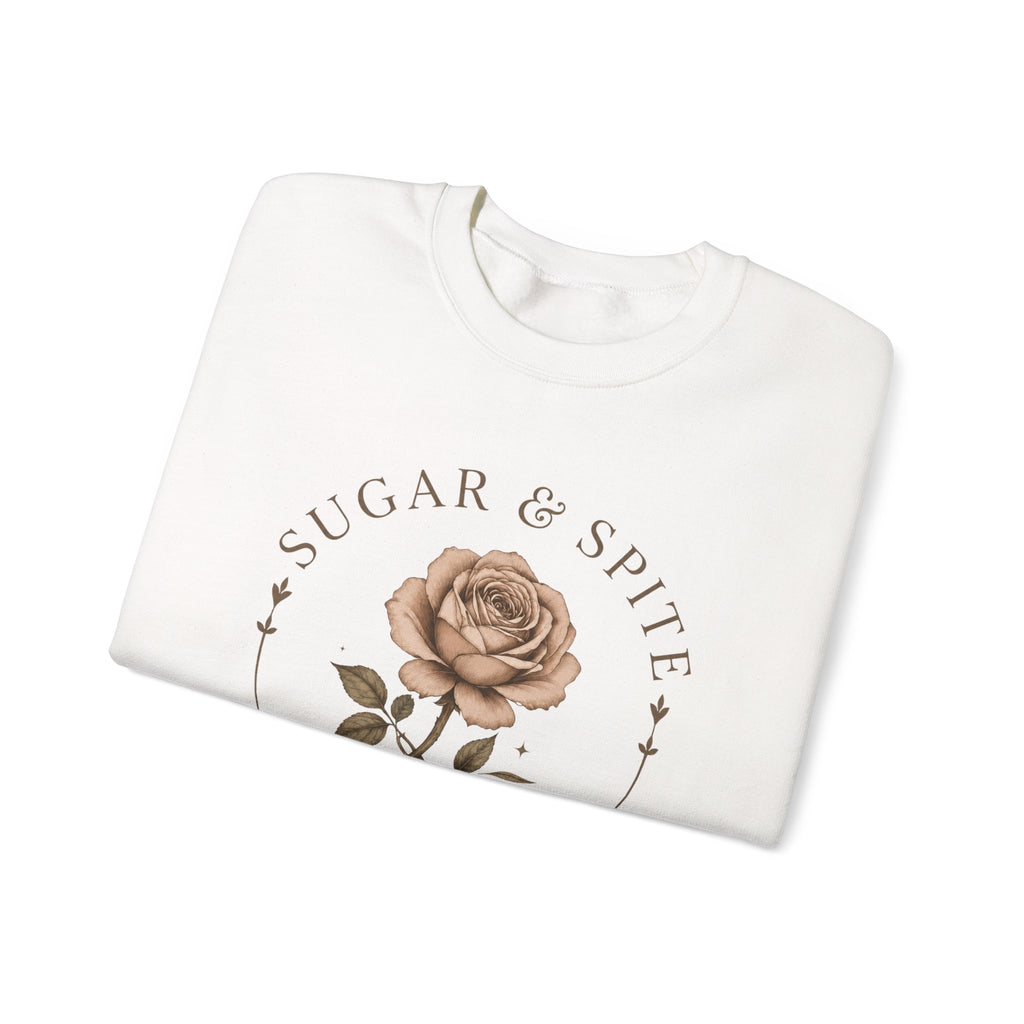 Sugar & Spite Rose Sweatshirt — Vintage Floral Crewneck