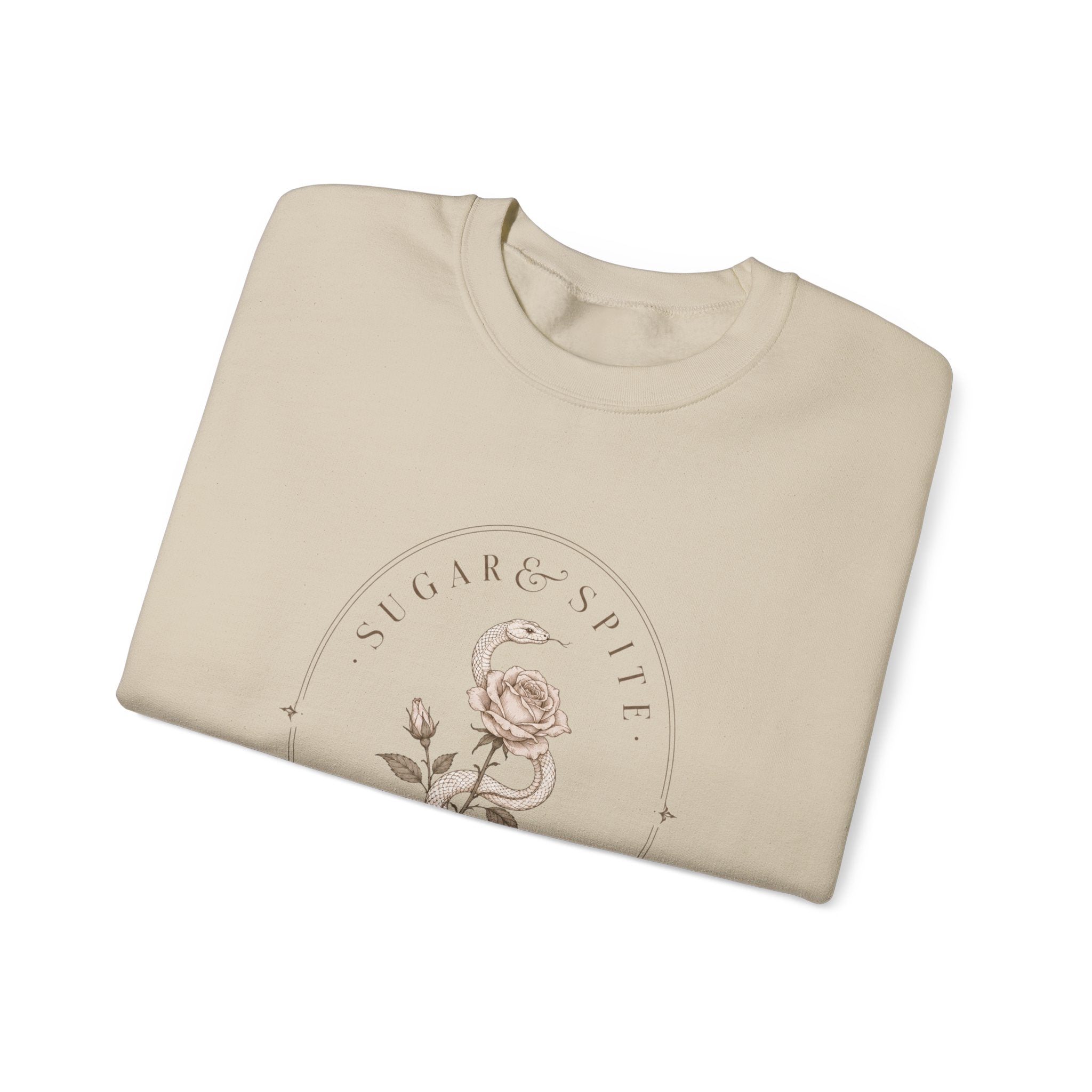Floral Nightshade Crewneck Sweatshirt — Vintage Botanical 'Nightshade' Design