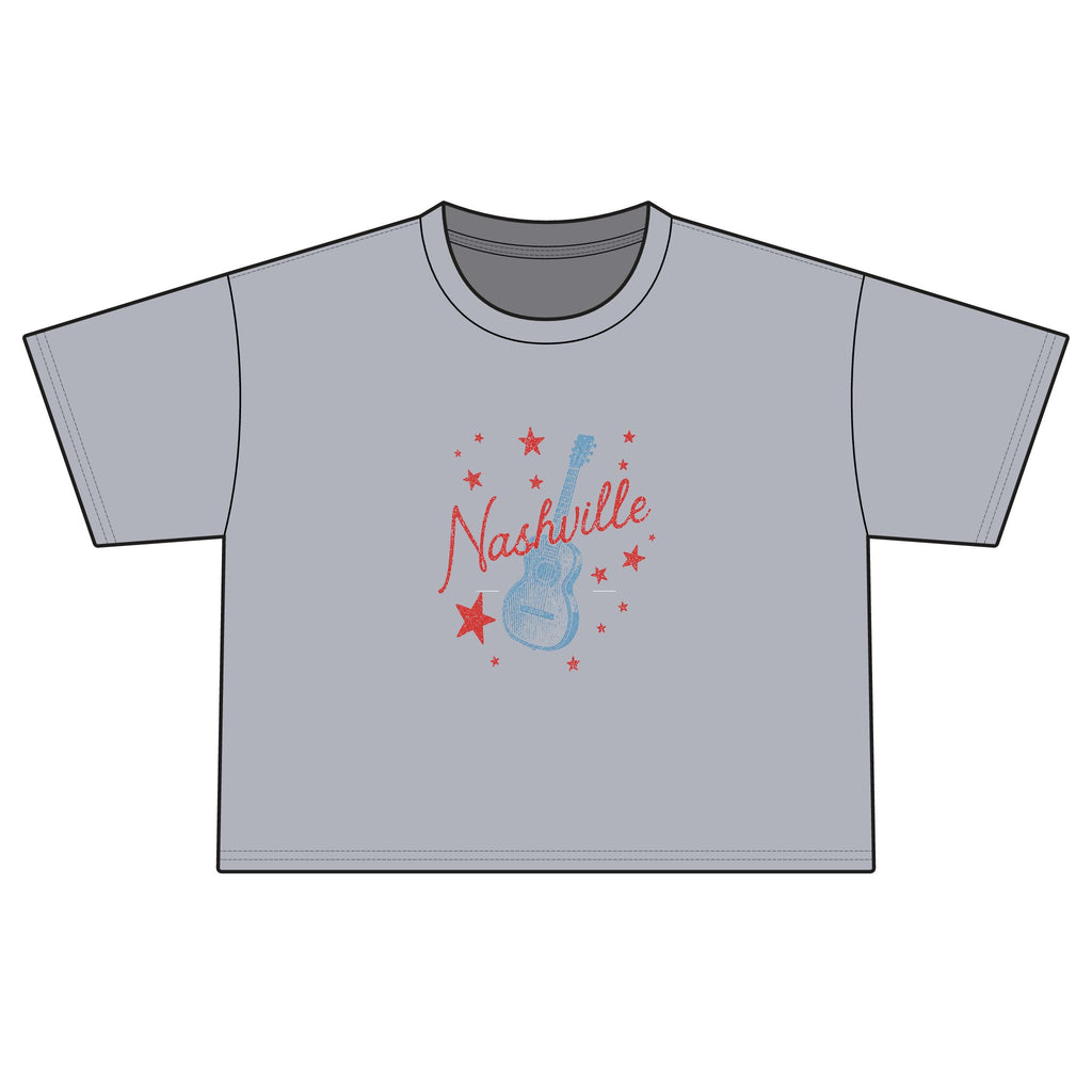 Nashville Guitar Stars Boxy Tee — Retro Music City Crop T-Shirt