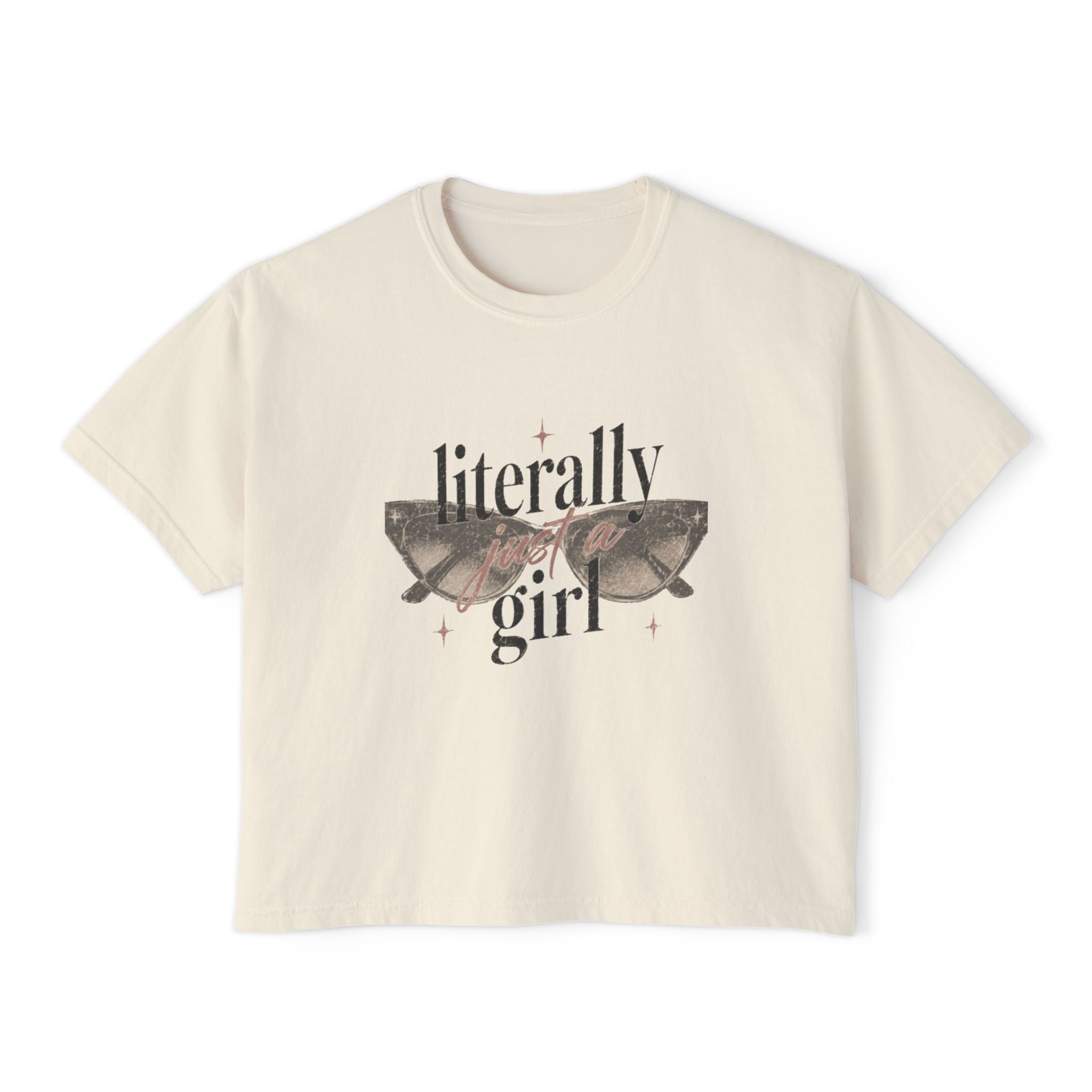 Literally Girl sunglasses tee | Boxy Tee