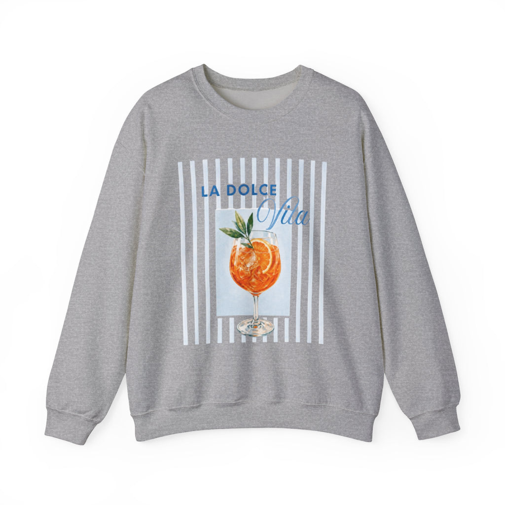 La Dolce Vita Sweatshirt — Orange Cocktail Graphic Crewneck