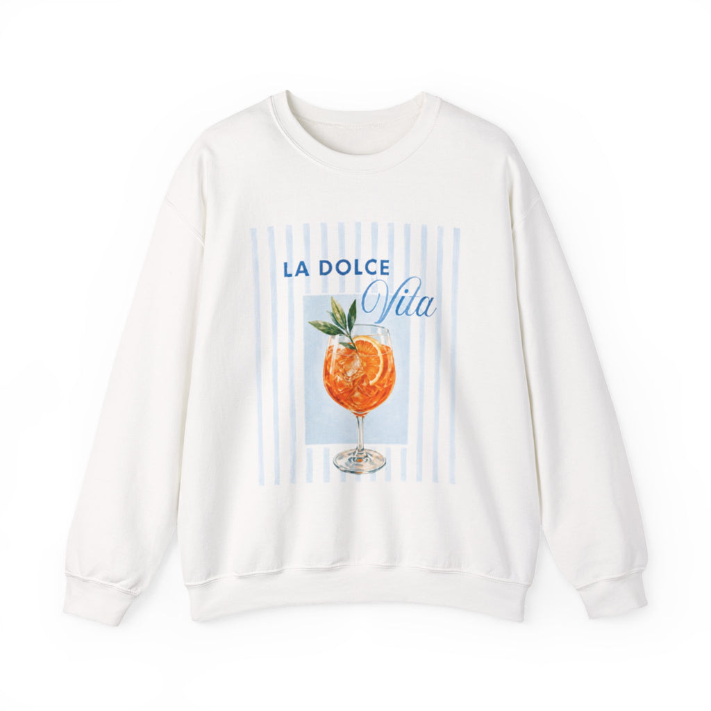 La Dolce Vita Sweatshirt — Orange Cocktail Graphic Crewneck