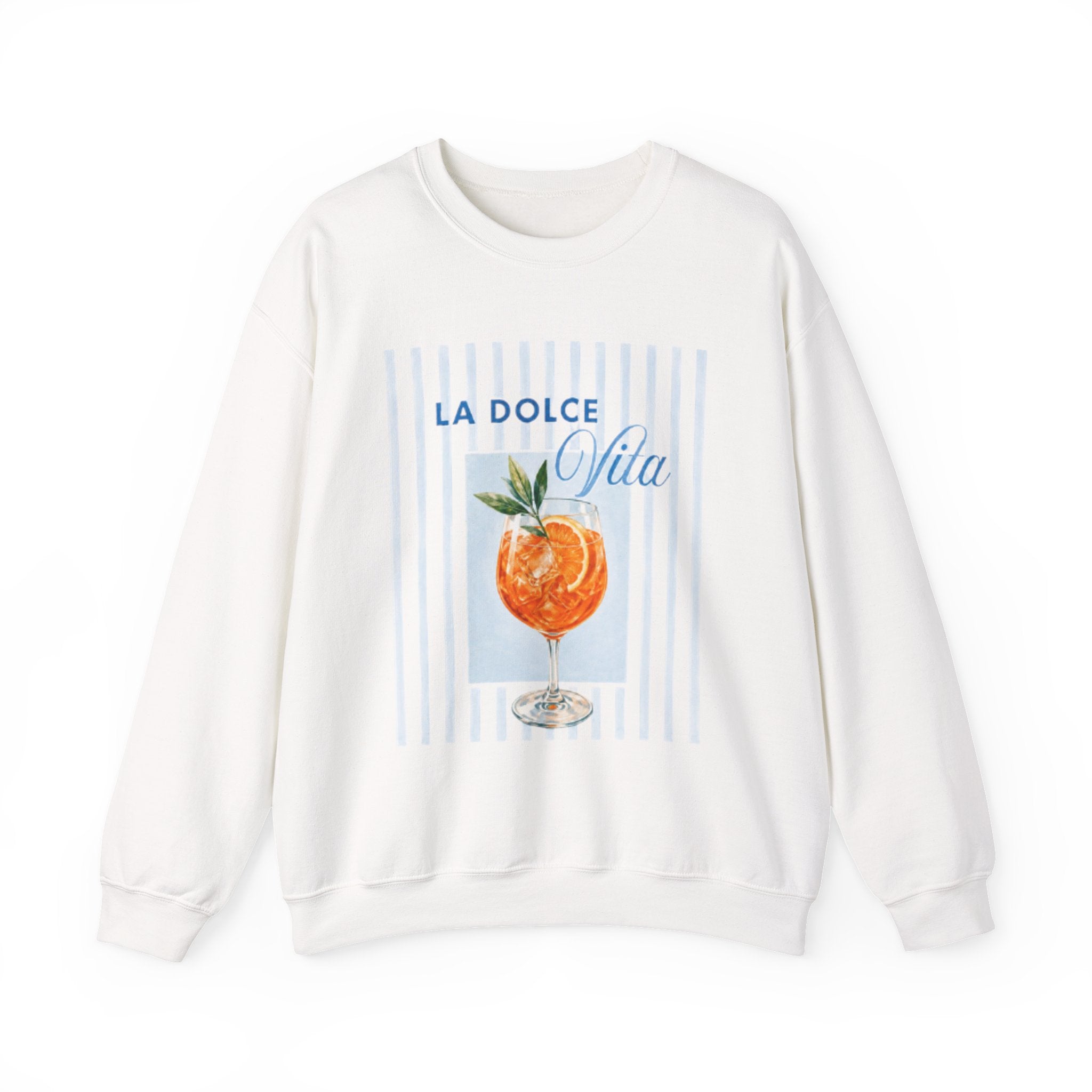 La Dolce Vita Sweatshirt — Orange Cocktail Graphic Crewneck