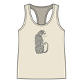 Leopard Outline Women's Racerback Tank Top — Minimal Safari Cat Graphic