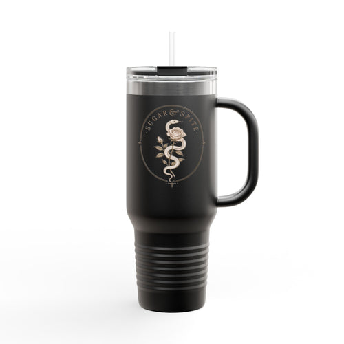 40oz Insulated Travel Mug — Wildflower 'Wander & Sip' Stainless Steel Tumbler