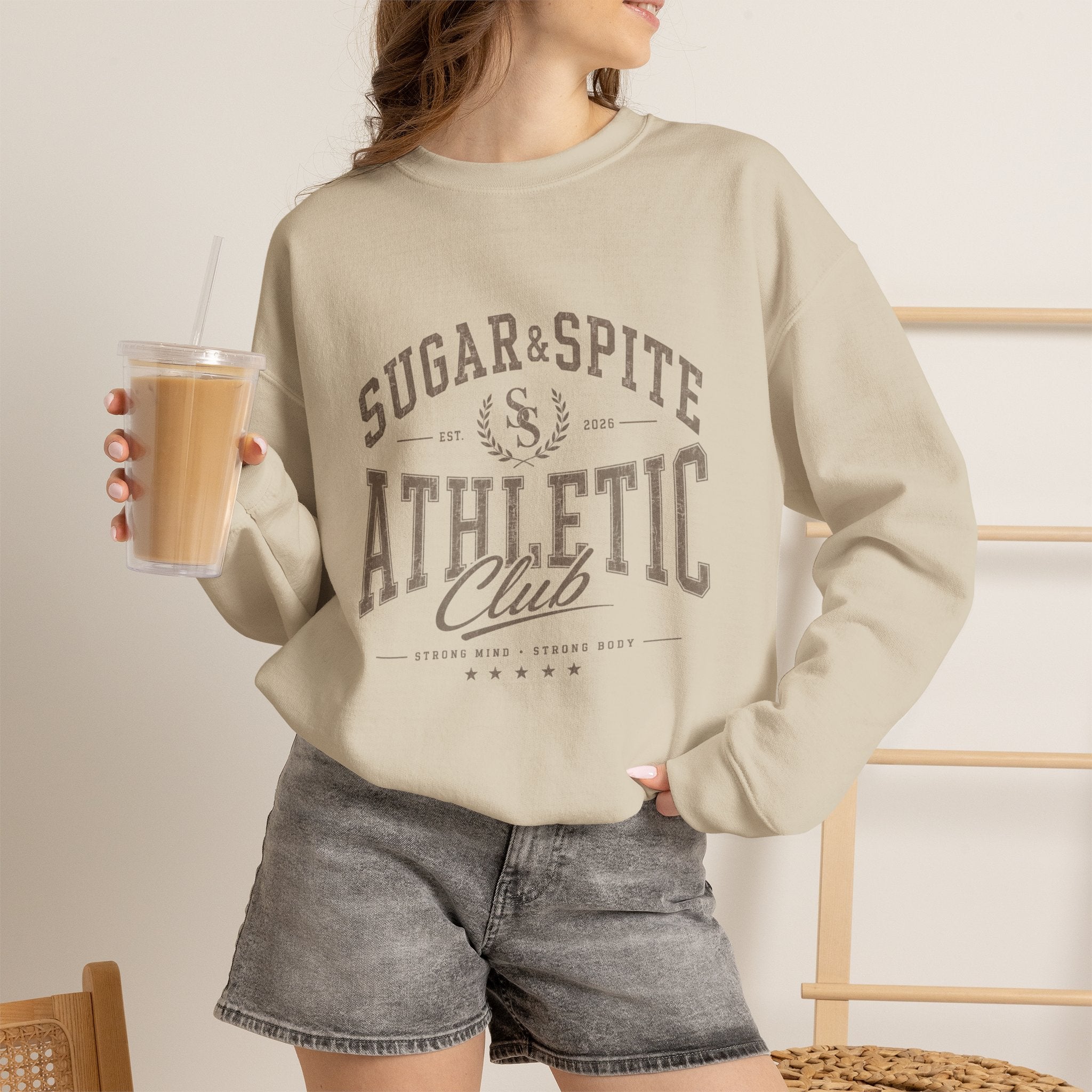 Athletic Club Sweatshirt — "Sugar & Spite" Vintage Crewneck
