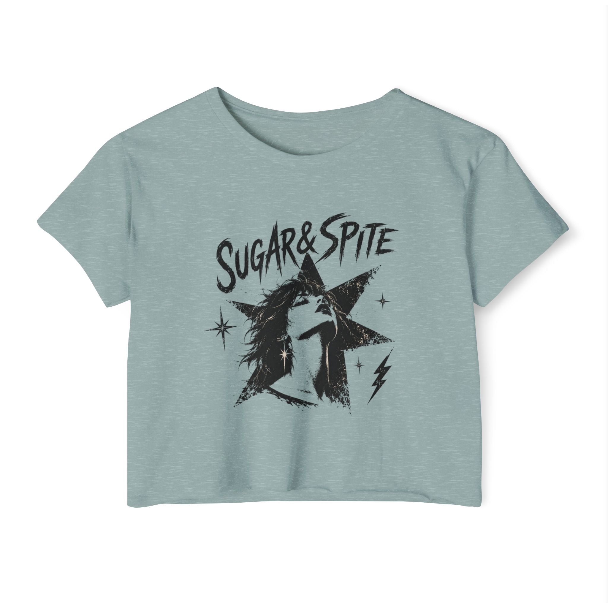Sugar & Spite Rock Star Crop Top | Retro Star Graphic Tee