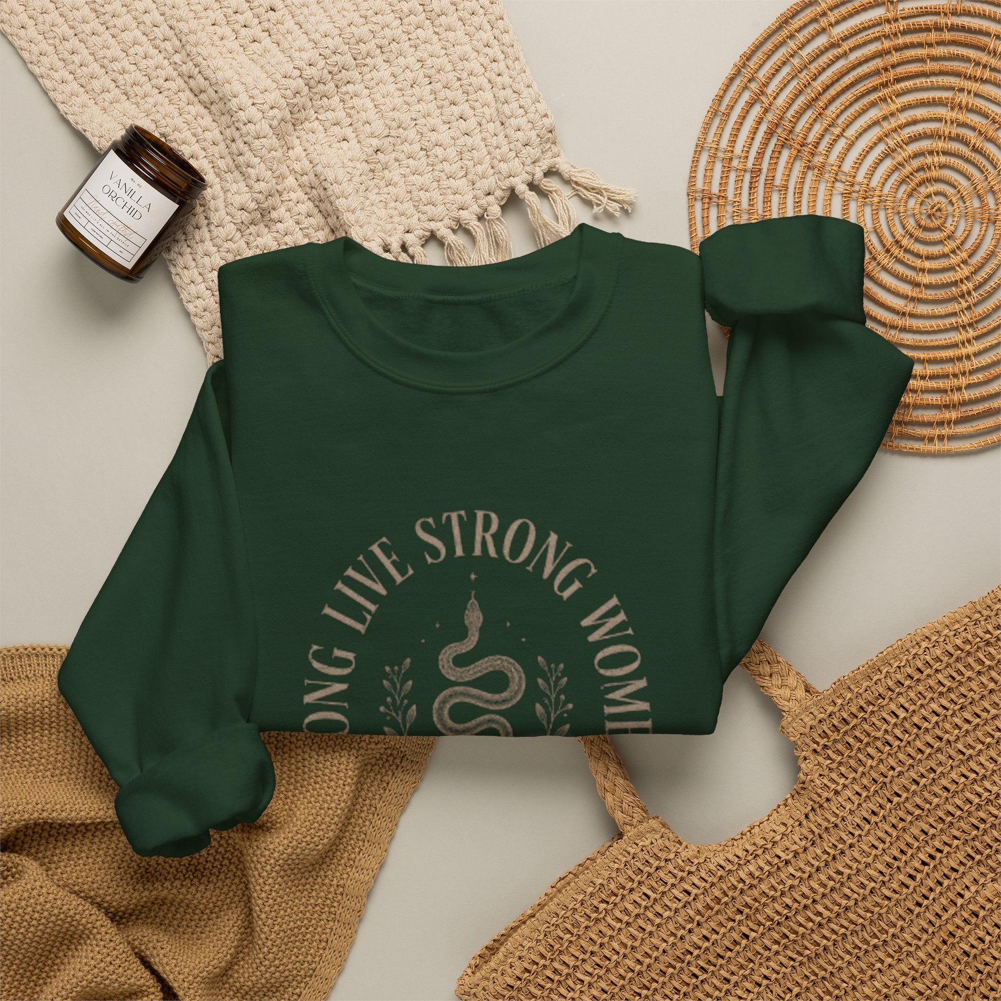 Long Live Strong Women Crewneck Sweatshirt — 'Sugar & Spite' Feminist Graphic Sweatshirt