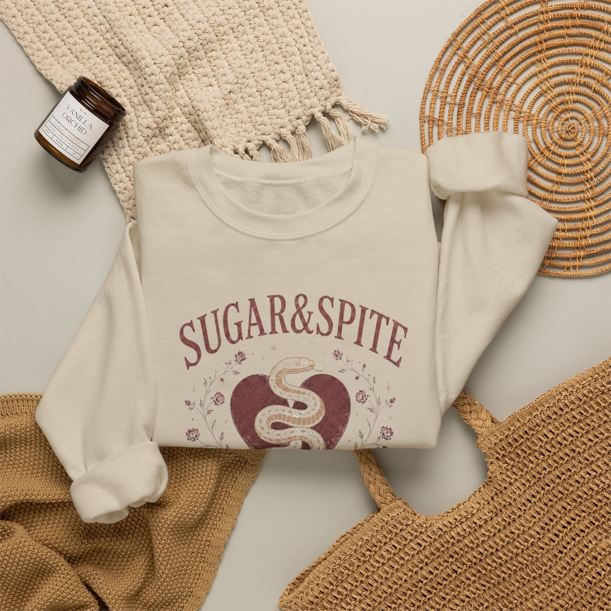 Sugar & Spite Heart Snake Crewneck Sweatshirt
