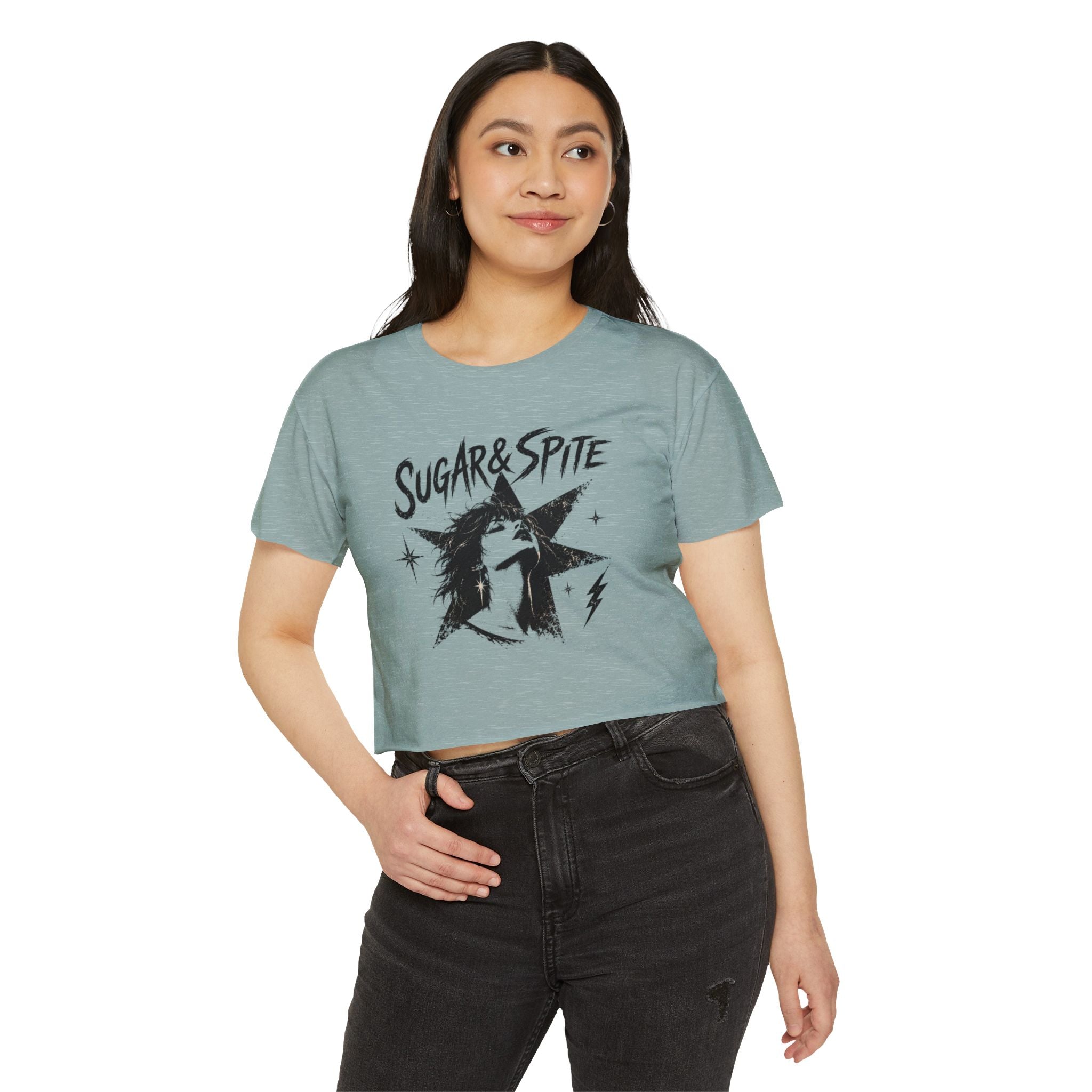 Sugar & Spite Rock Star Crop Top | Retro Star Graphic Tee