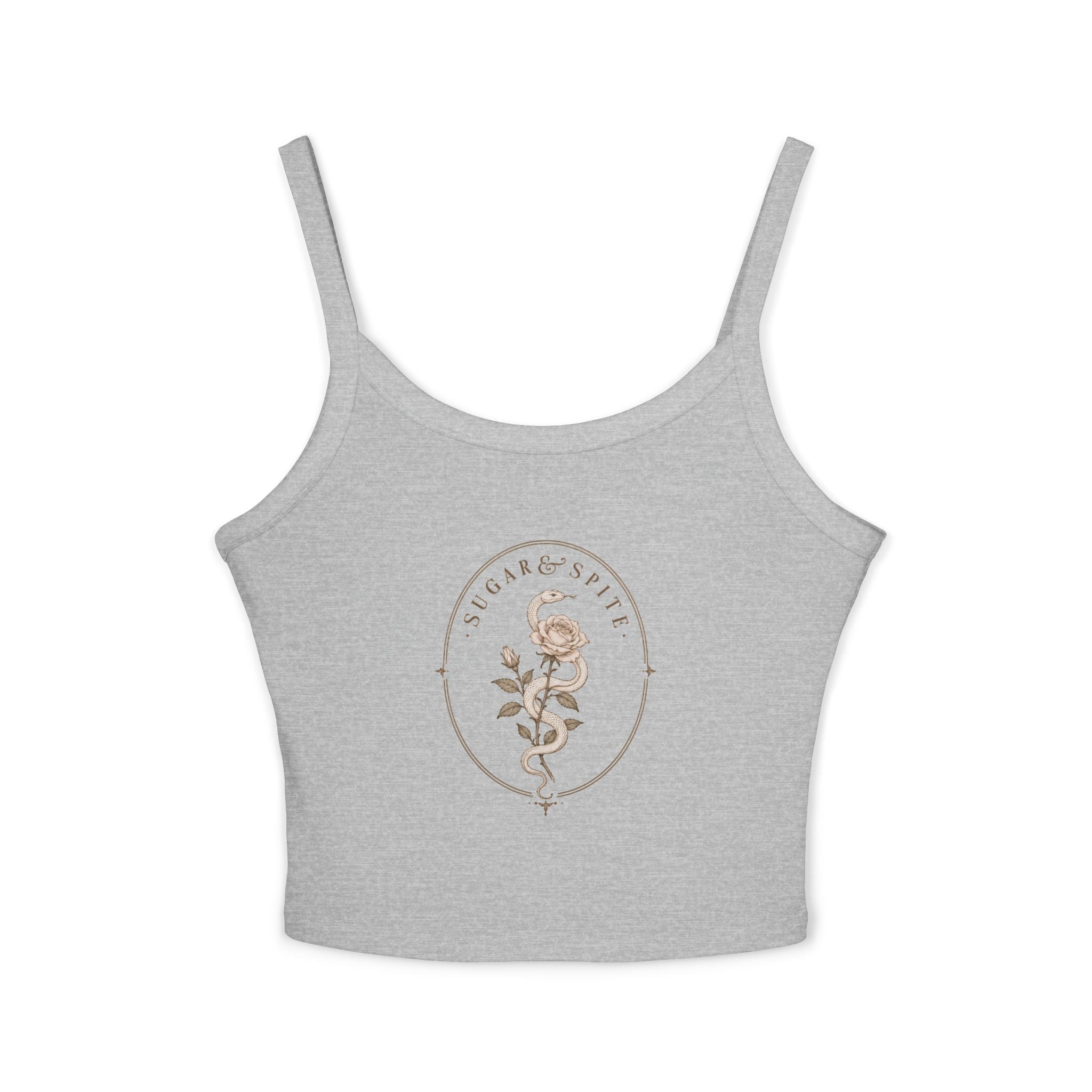 Sugar & Spice Floral Crop Tank — Women's Spaghetti Strap Tank Top