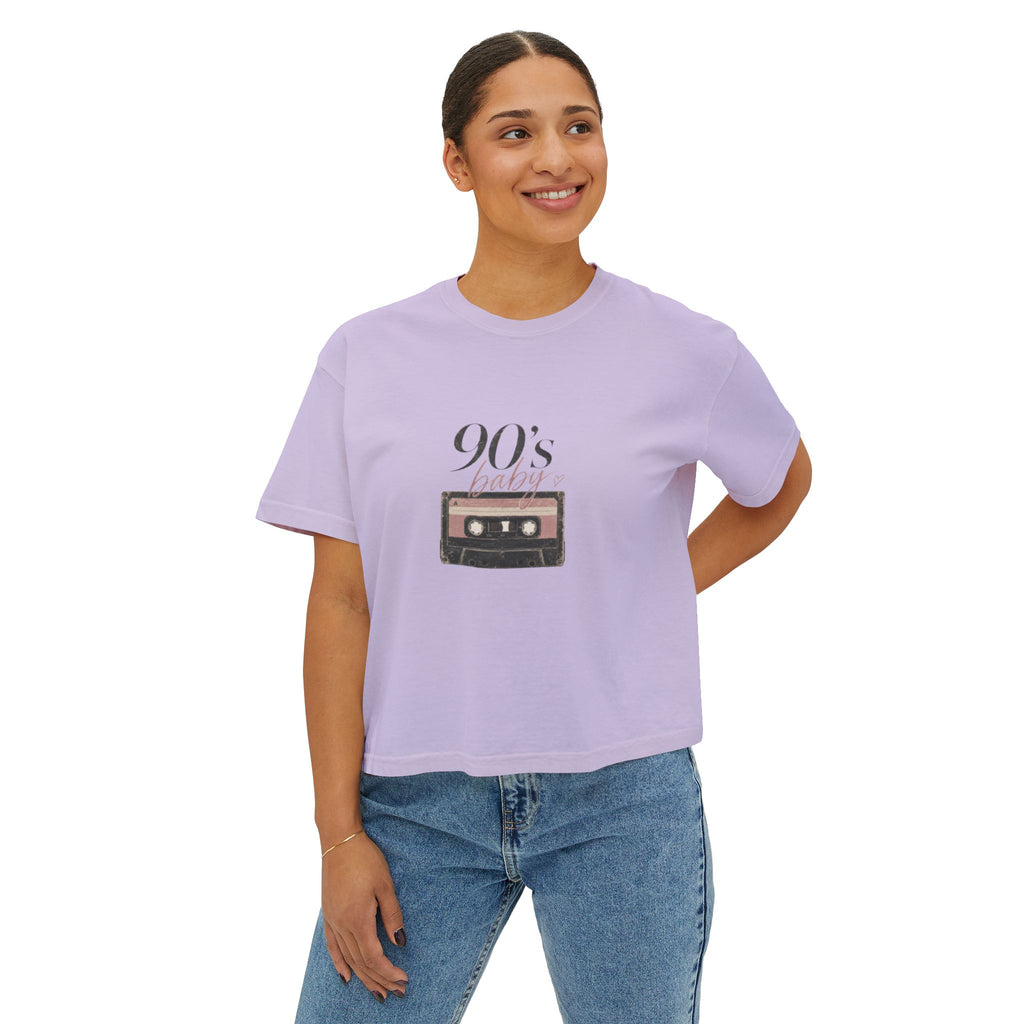 90's Baby Cassette Boxy Tee — Women’s Vintage Retro T-Shirt