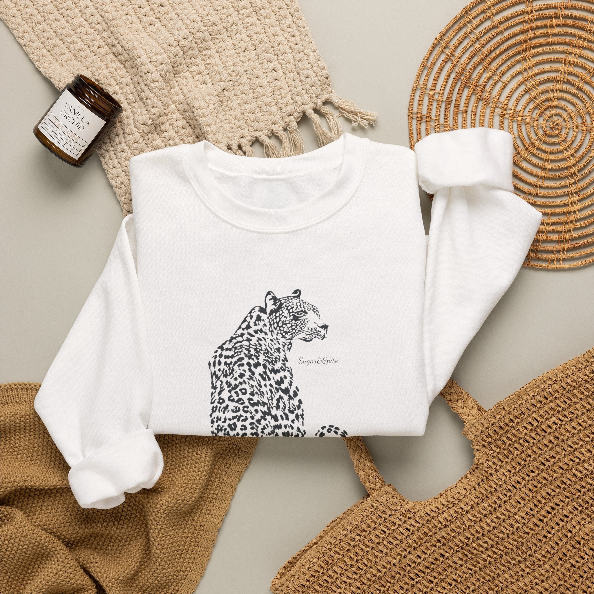 Leopard Sketch Crewneck Sweatshirt