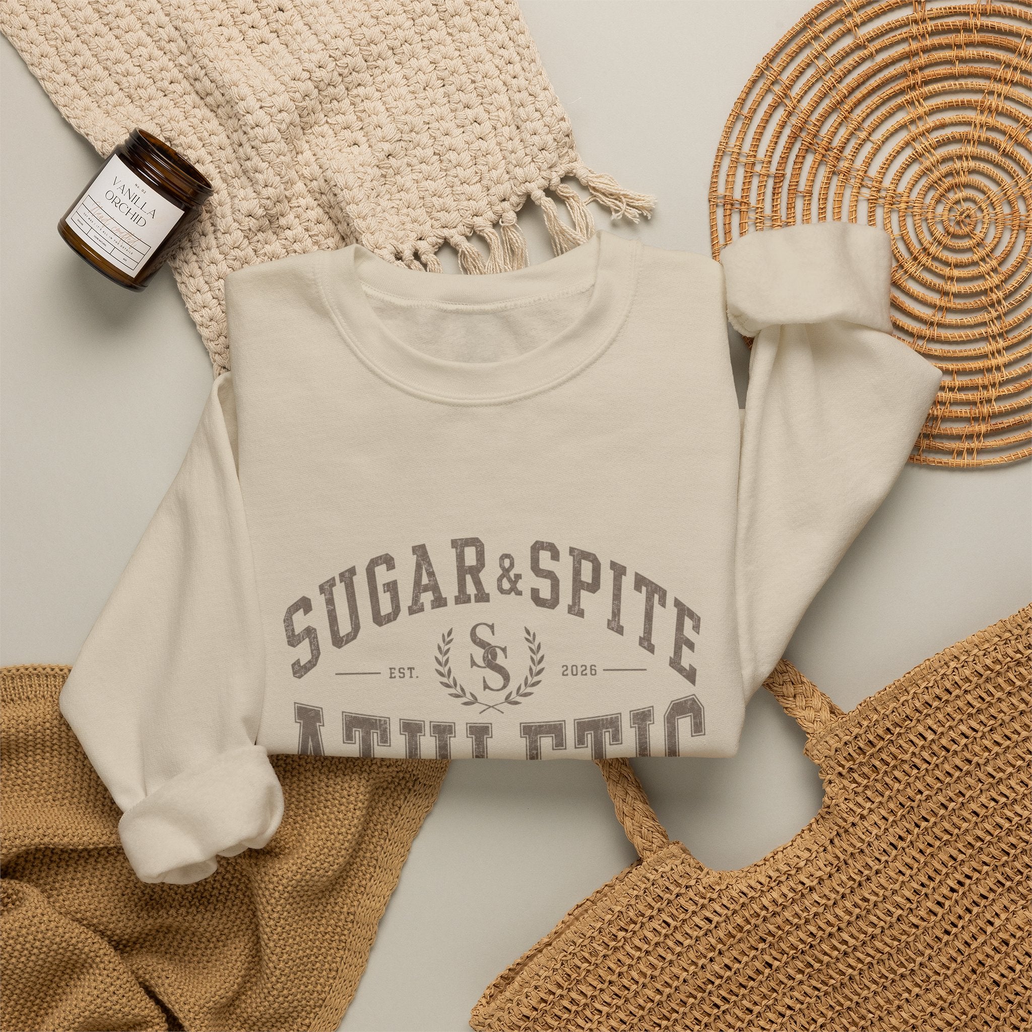 Athletic Club Sweatshirt — "Sugar & Spite" Vintage Crewneck